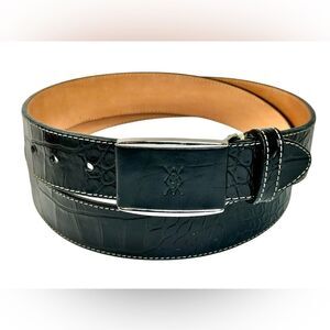 Martin Dingman Black Alligator Grain Belt with Saddle Leather Lining